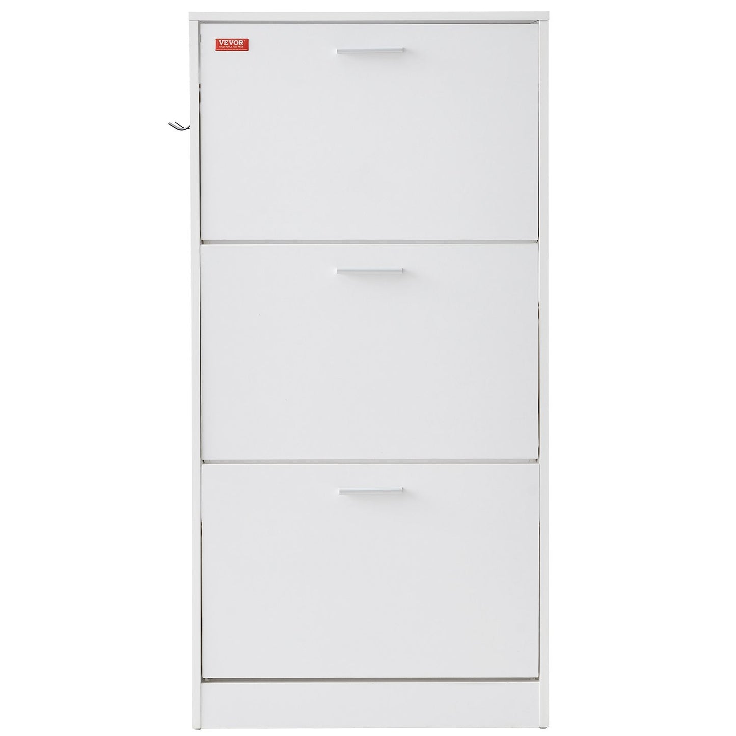 US Local VEVOR Shoe Cabinet With 3 Flip Drawers, Shoe Storage Cabinet For Entryway, Free Standing Shoe Storage Organizer With Side Hooks For Heels, Boots, Slippers In Hallway, Living Room