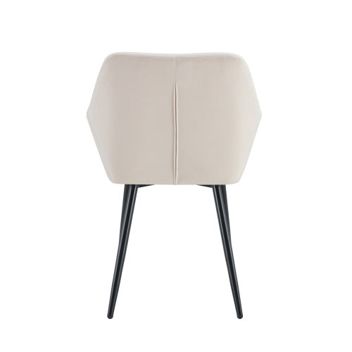 US Local Leisure Modern Living Dining Room Accent Arm Chairs Club Guest With Strong Black Metal Legs, Set Of 2, TEDDY Fabric Beige