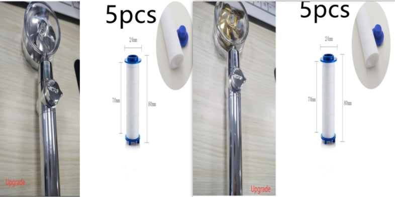 Turbo Propeller Shower Head Water Saving High Preassure Flow 360 Degrees With Fan Extension Showerhead Rainfall With Holder