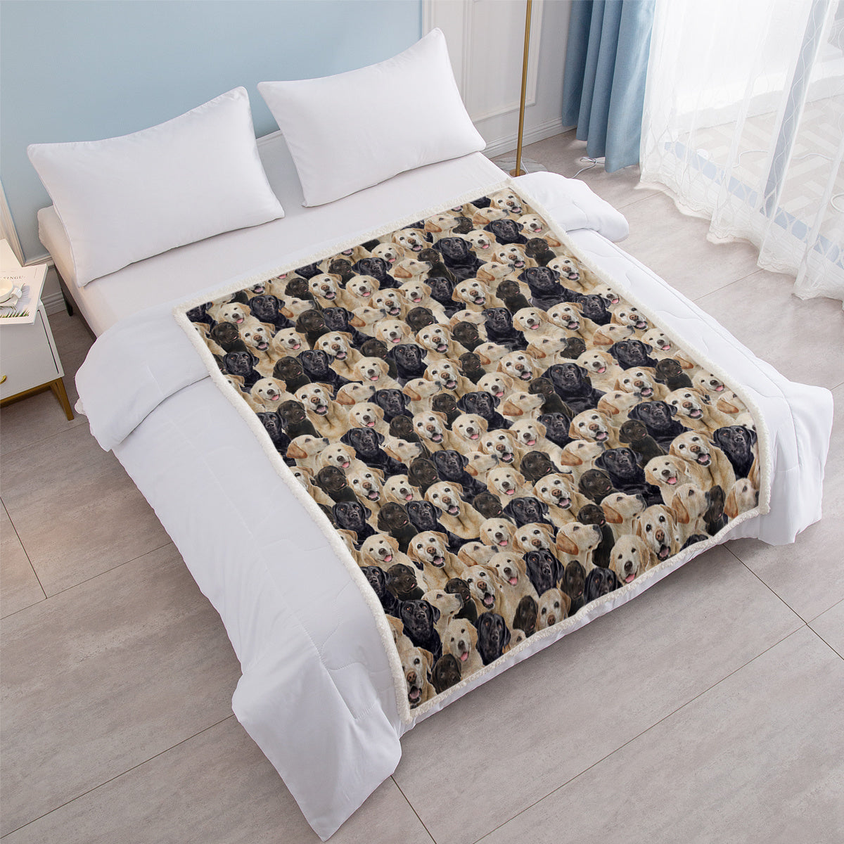 US & UK Local  Labrador Retriever Blanket Cute Labrador Retriever Fleece Blanket Dog Animal Pattern Sherpa Throw Blanket For Women Girls Mom Travel