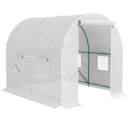 UK Local Outsunny 245 X 200cm Polytunnel Greenhouse - White
