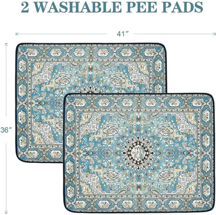 US Local Qeils Washable Pee Pads For Dogs, 2 Pack Reusable Puppy Pads 36x41 Super Absorbent Leakproof Dog Training Pads, Non-Slip Potty Pads For Floor, Crate, Couch, Whelping Pads Litter Mat Pet Supplies