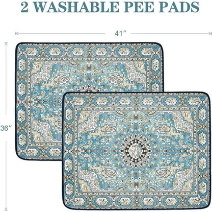 US Local Qeils Washable Pee Pads For Dogs, 2 Pack Reusable Puppy Pads 36x41 Super Absorbent Leakproof Dog Training Pads, Non-Slip Potty Pads For Floor, Crate, Couch, Whelping Pads Litter Mat Pet Supplies