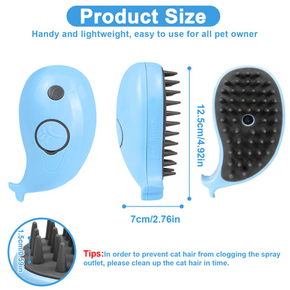 US Local Cat Steam Brush For Shedding - Steamy Cat Brush For Indoor Cats, Cat Hair Steam Brush For Massage, Spritz Defur Comb For Cats, Pet Steamer For Dogs