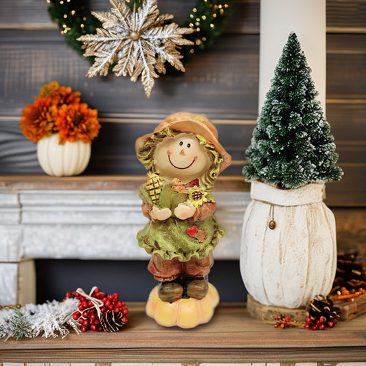 American Pastoral Scarecrow Thanksgiving Harvest Festival Pumpkin Desktop Doll Ornaments Resin Crafts Creative