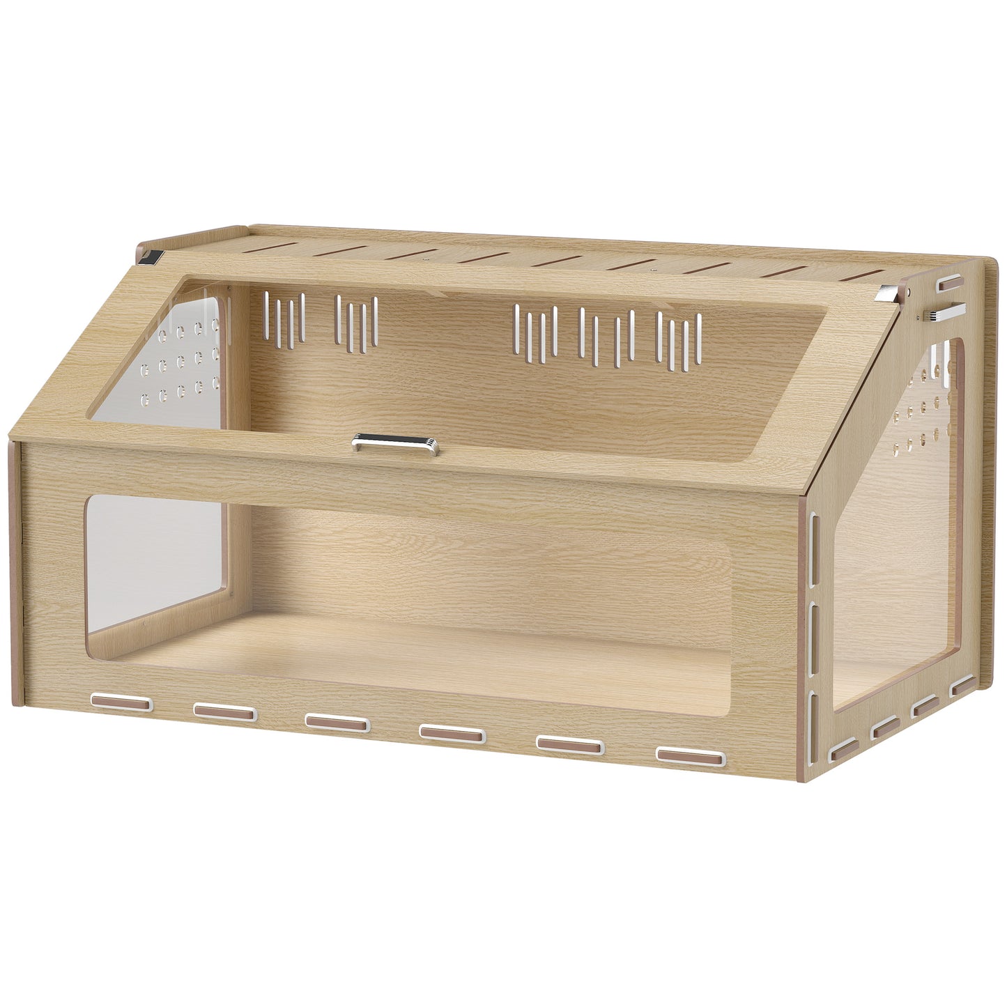 US Local 39 Inch Hamster Cage Habitat With Acrylic Window & Openable Top For Hamster, Gerbil, Guinea Pig, Rat, Oak