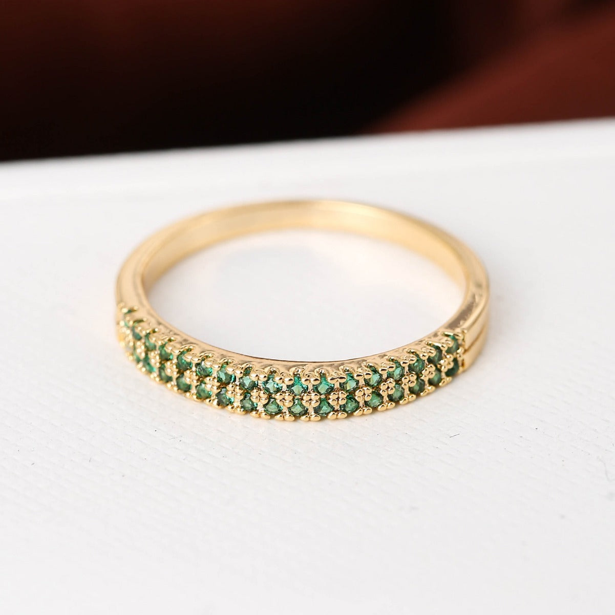 Simple Inlaid Color Zircon Elegant Atmosphere Simple Bracelet Ring