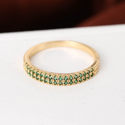 Simple Inlaid Color Zircon Elegant Atmosphere Simple Bracelet Ring