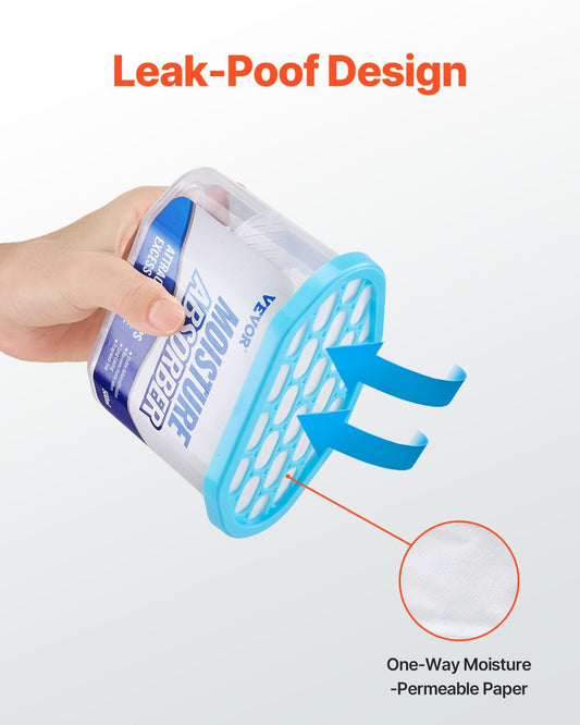 US Local VEVOR Moisture Absorber Boxes, 10.8 Oz Humidity Absorber Boxes 6 Packs , Fragrance Free Dehumidifier Attracts Extra Moisture From Your Bathroom, Closet, And Kitchen