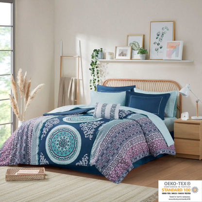 US Local Queen Boho Comforter Set With Bed Sheets