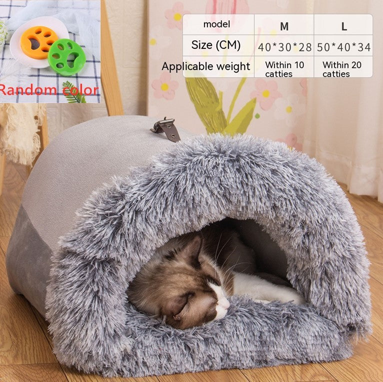 New Splice Portable Pet Nest Portable Autumn And Winter Warm Dog Nest Moisture-proof Long Fur Cat Nest Pet Nest