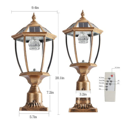US Local Vintage Gold Solar Pillar Headlight With Dimmable LED 1-Pack