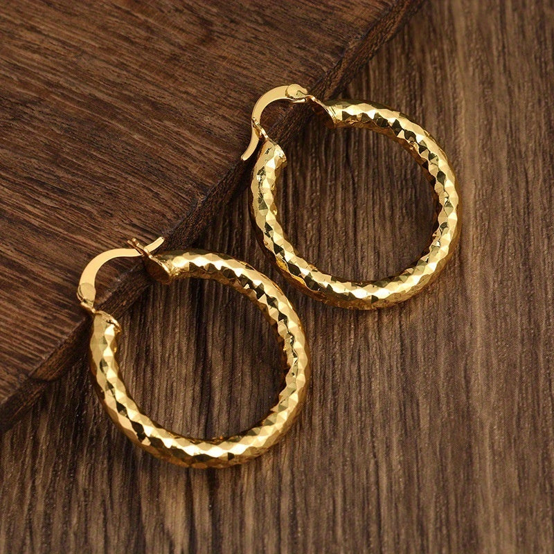 European And American Simple Retro Golden Women's Classic Earrings