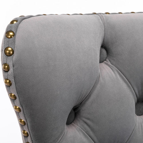 US Local Swivel Velvet Barstools Adjusatble Seat Height From 25-33 Inch Gray Set Of 2