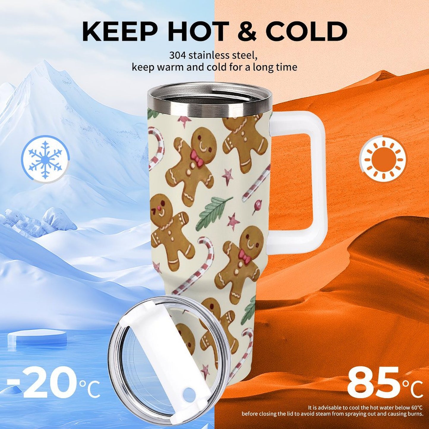 PHDT00008 POD US Local Tumbler 40 oz Large Capacity Car Cup Christmas