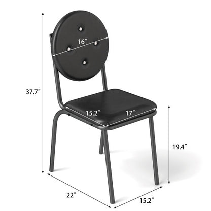US Local 4-piece Bar Stools Faux Leather Dining Chairs With Waterproof Surface And Metal Legs