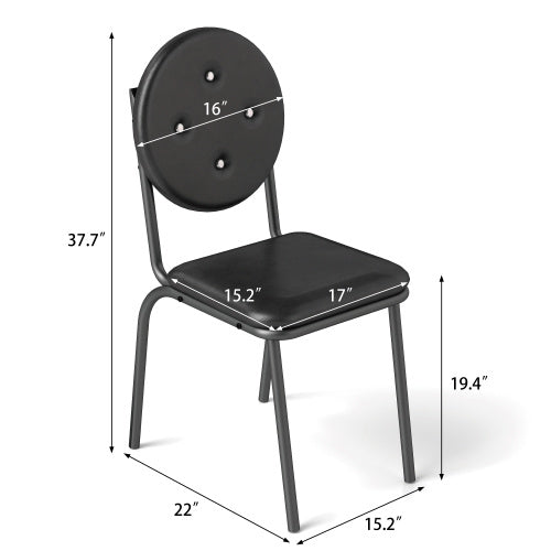 US Local 4-piece Bar Stools Faux Leather Dining Chairs With Waterproof Surface And Metal Legs