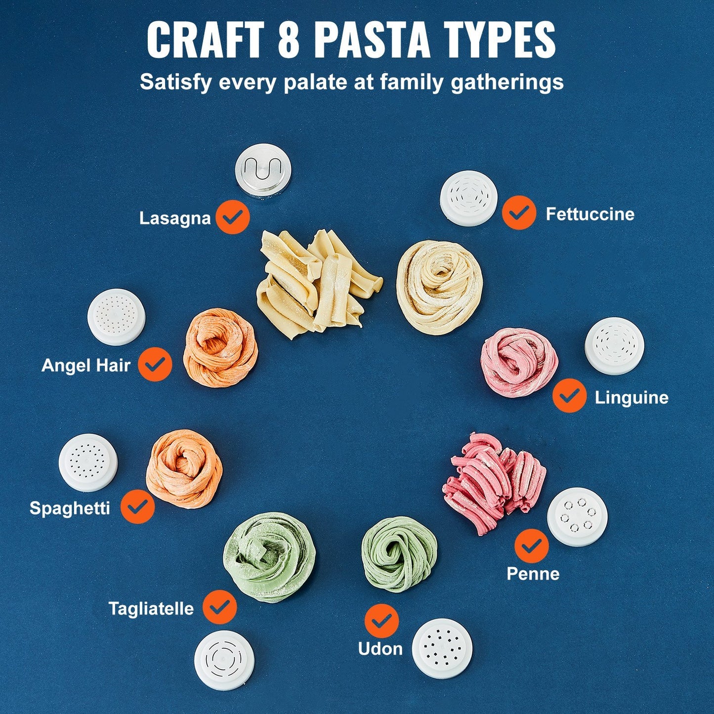 Electric Pasta Maker Automatic Noodle Making Machine With 8 Pasta Shape
