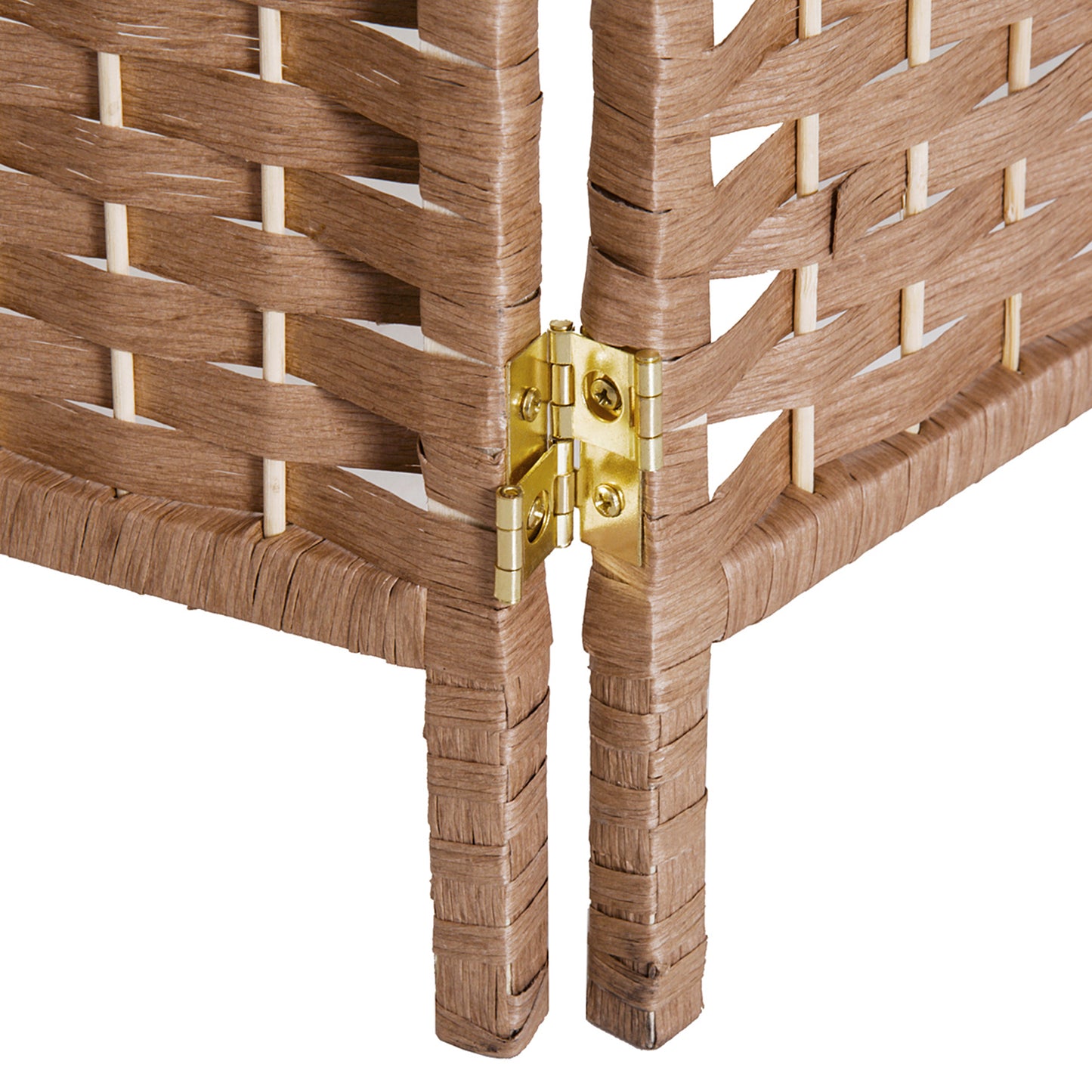 US Local 6 Panel Wicker Room Divider 6' Tall Privacy Screen Natural