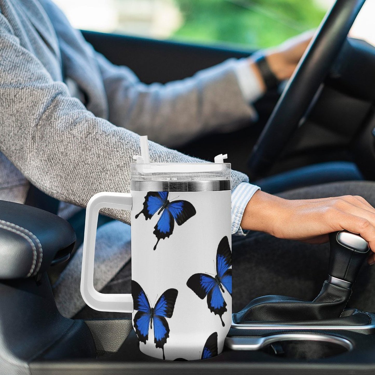 PHDT00488 POD US Local Tumbler 40oz Large Capacity Car Cup Butterfly