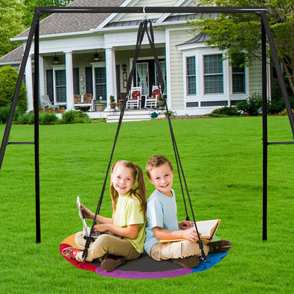 US Local VEVOR Tree Swing 40In Saucer Swing 750lbs Weight Capacity 900D Oxford Multicolor
