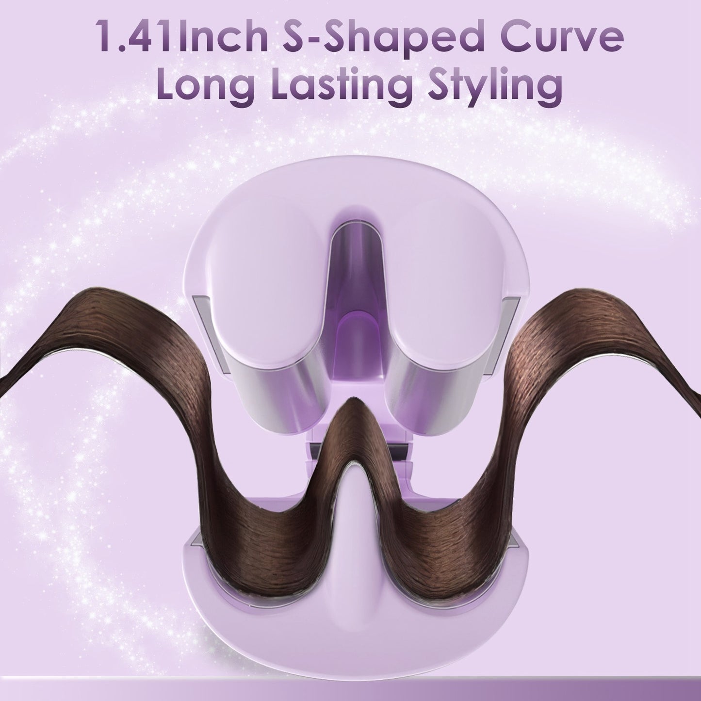 US Local 1Pc Hair Iron Curling Waver With Ceramic 1.41inch Barrel Ions Deep Hair Curler Dual Voltage Anti Scald Hair Curling Wand Hair Crimper With 5 Temperature Auto Off 30S Fast Heating