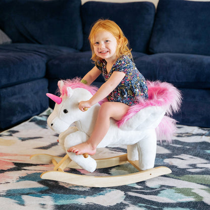 US Local Unicorn Baby Rocking Horse Toy for Kids with Lullaby Song