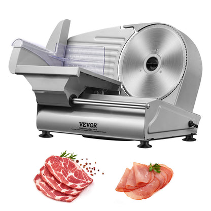 US Local VEVOR Meat Slicer, 180W Electric Deli Food Slicer With  SUS420 Stainless Steel Blade And Blade Guard,  Adjustable Thickness For Home Use, Easy To Clean, Cut Meat, Bread, Ham And Cheese