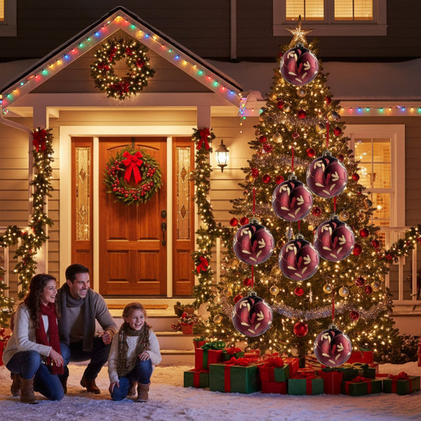 US Local 6PCS Set Christmas Glass Ball Ornaments Hanging Decorations For Holiday Tree Parties Ornaments FBA Shipment