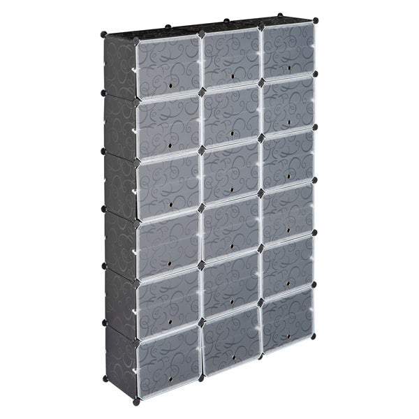 US Local 3 Rows, 12 Layers, 36 Compartments Plastic Shoe Box Storage Rack