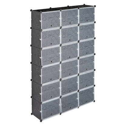 US Local 3 Rows, 12 Layers, 36 Compartments Plastic Shoe Box Storage Rack