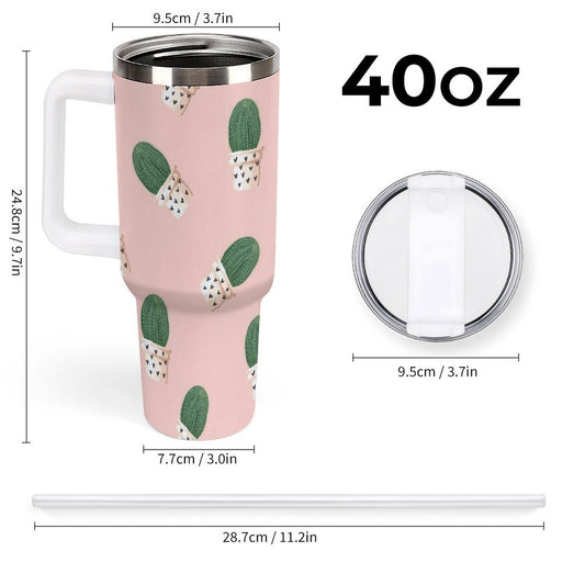 PHDT00050 POD US Local Tumbler 40 oz Large Capacity Car Cup Summer Cactus, Love