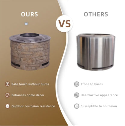 US Local Stackstone Look Smokeless Firepit With Wood PelletTwigWood As The Fuel