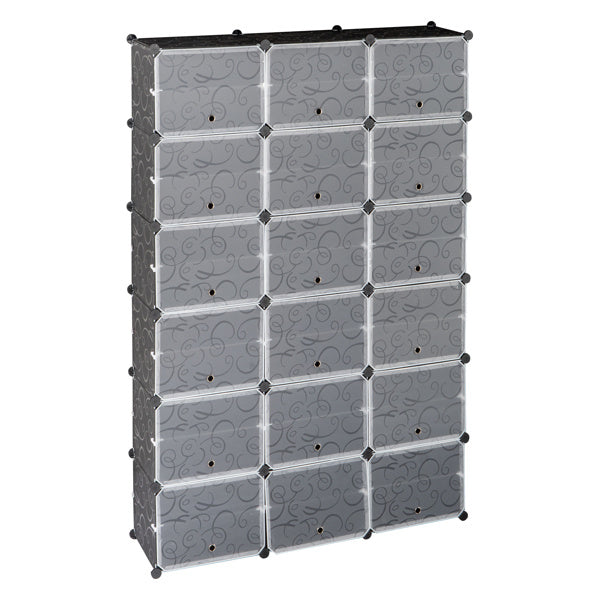 US Local 3 Rows, 12 Layers, 36 Compartments Plastic Shoe Box Storage Rack