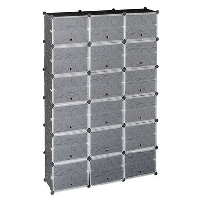 US Local 3 Rows, 12 Layers, 36 Compartments Plastic Shoe Box Storage Rack