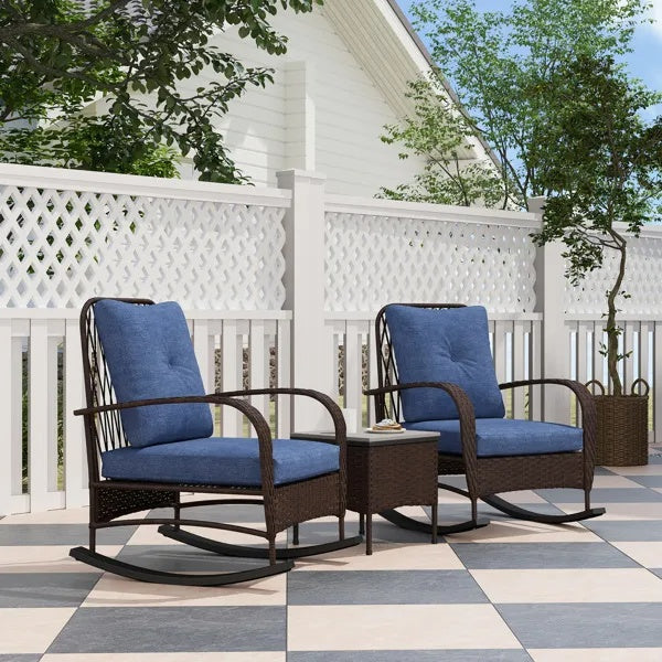 US Local Rattan Chaise Lounge Chair, Wicker Patio Furniture Set