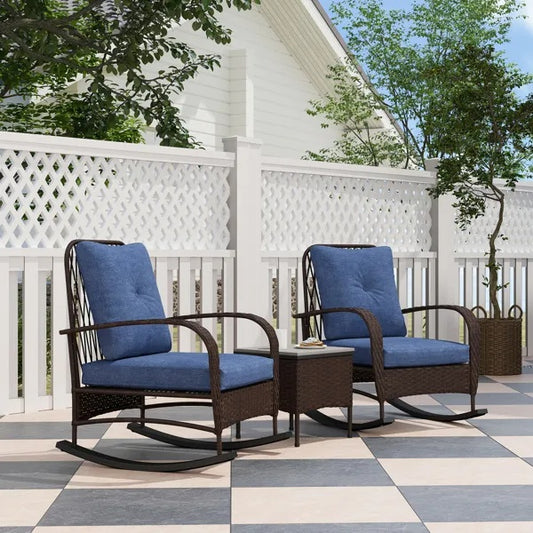 US Local Rattan Chaise Lounge Chair, Wicker Patio Furniture Set