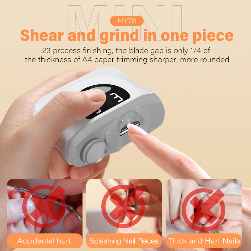 US Local Electric Nail Clippers Nail Piercing Device Cutting And Grinding Integrated LED Lighting Lamp