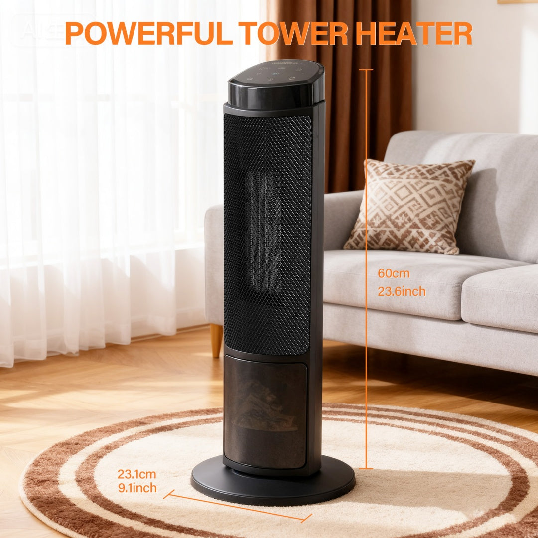 US Local 23inch Space Heaters For Indoor Use, Portable Heater With 7 Light Colors