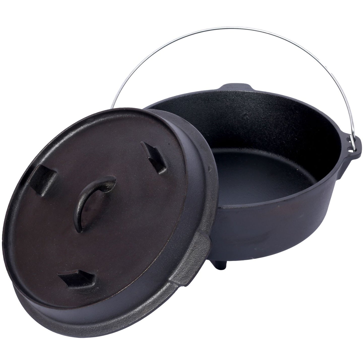 US Local Outdoor Camping Deep Pot For Camping Fireplace Cooking Barbecue Baking Campfire With Leg Base