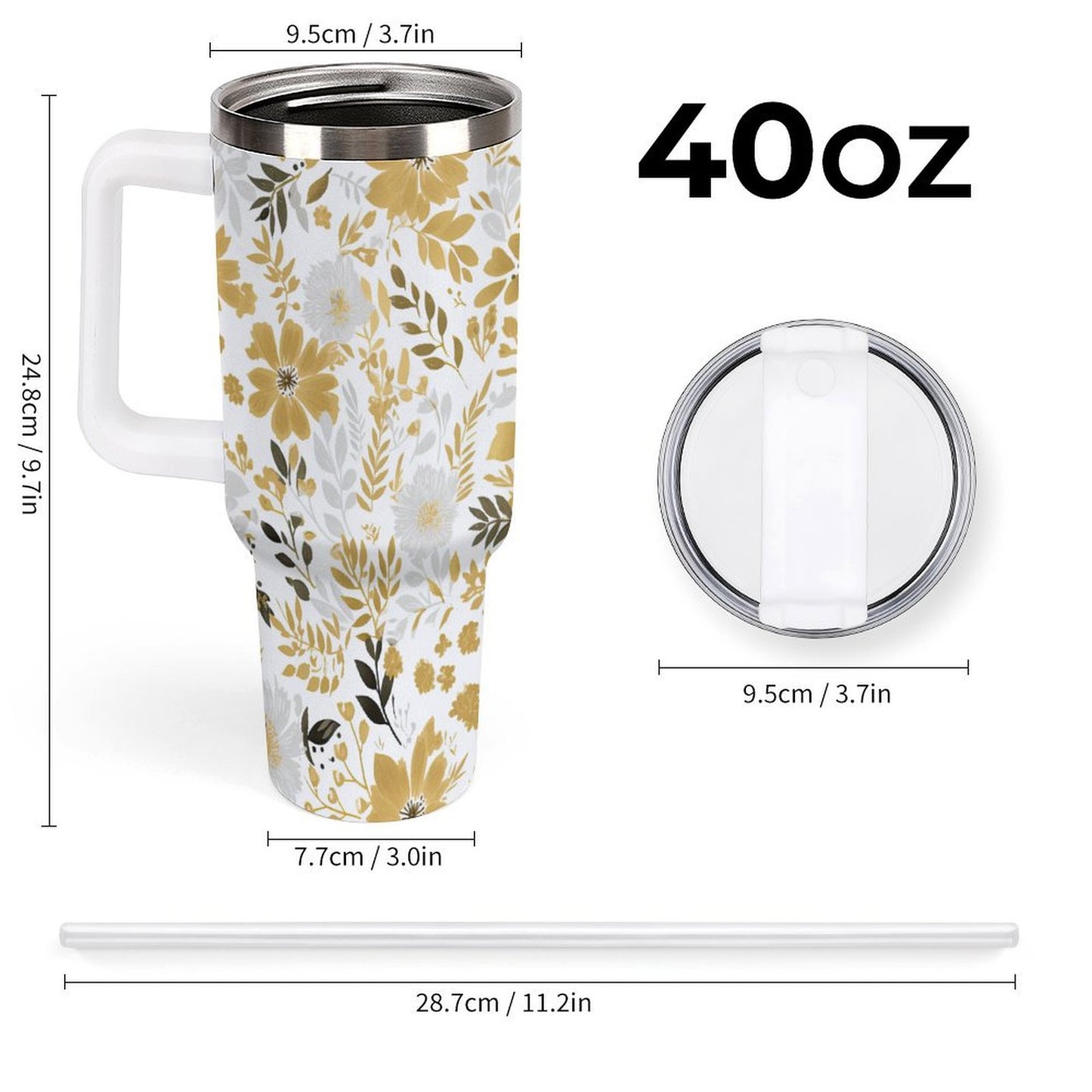 PHDT00226 POD US Local Tumbler 40 oz Large Capacity Car Cup Autumn, Flowers, Leaves