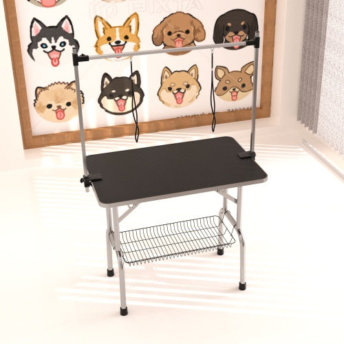 US Local Professional Dog Pet Grooming Table Large Adjustable Heavy Duty Portable With Armrests And Lasso & Grid Tray