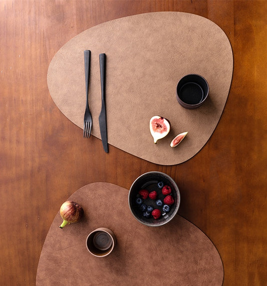 Leather Placemat Waterproof and Oilproof Pad Anti-scald Heat Insulation Pad