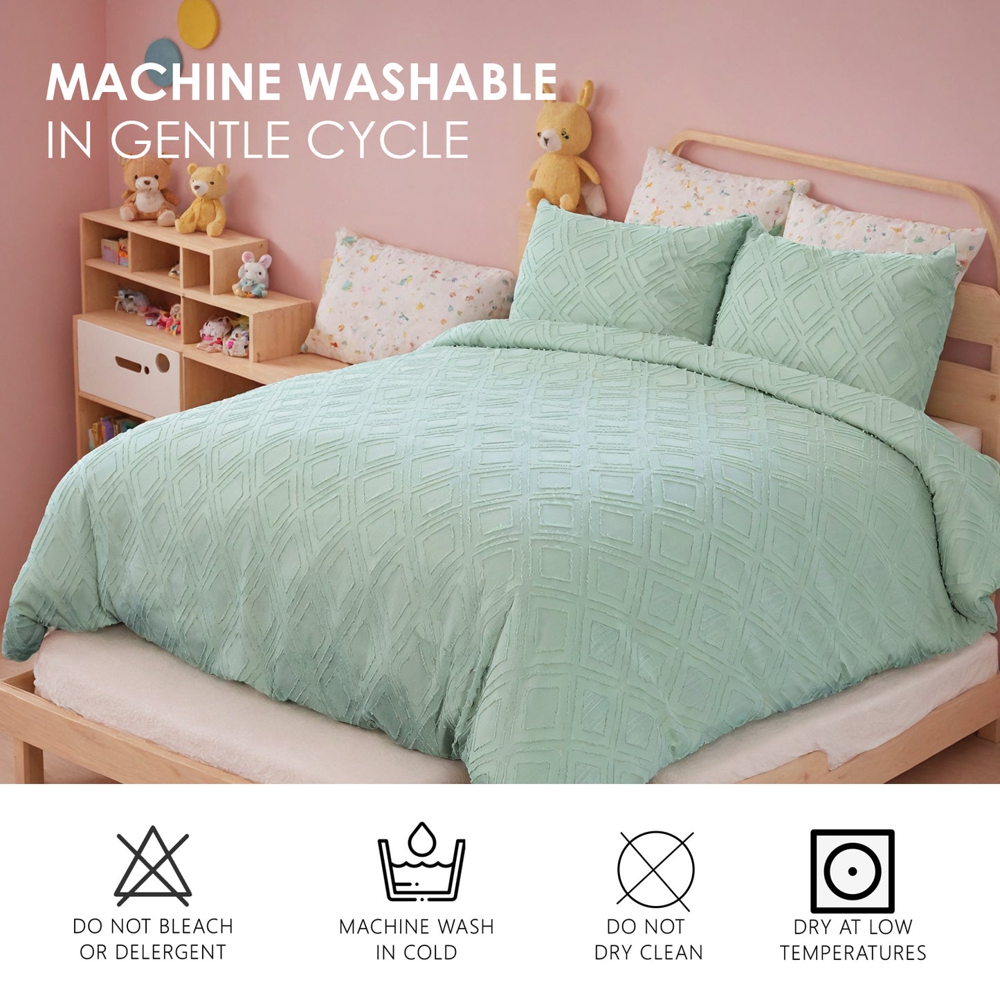 US Local Bohemian Style Quilt Cover Set, Cut Flower Quilt Cover,  Tufted Quilt Cover Three-piece Set, One Quilt Cover And Two Pillowcases,  Washable And Machine Washable Without Shrinkage,  Suitable For Hotels