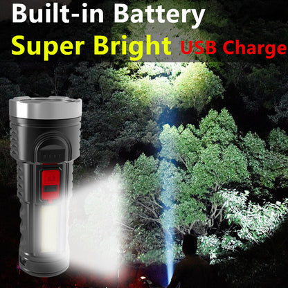 US Local LED Flashlight Torch Rechargeable Work Light Built-in Battery