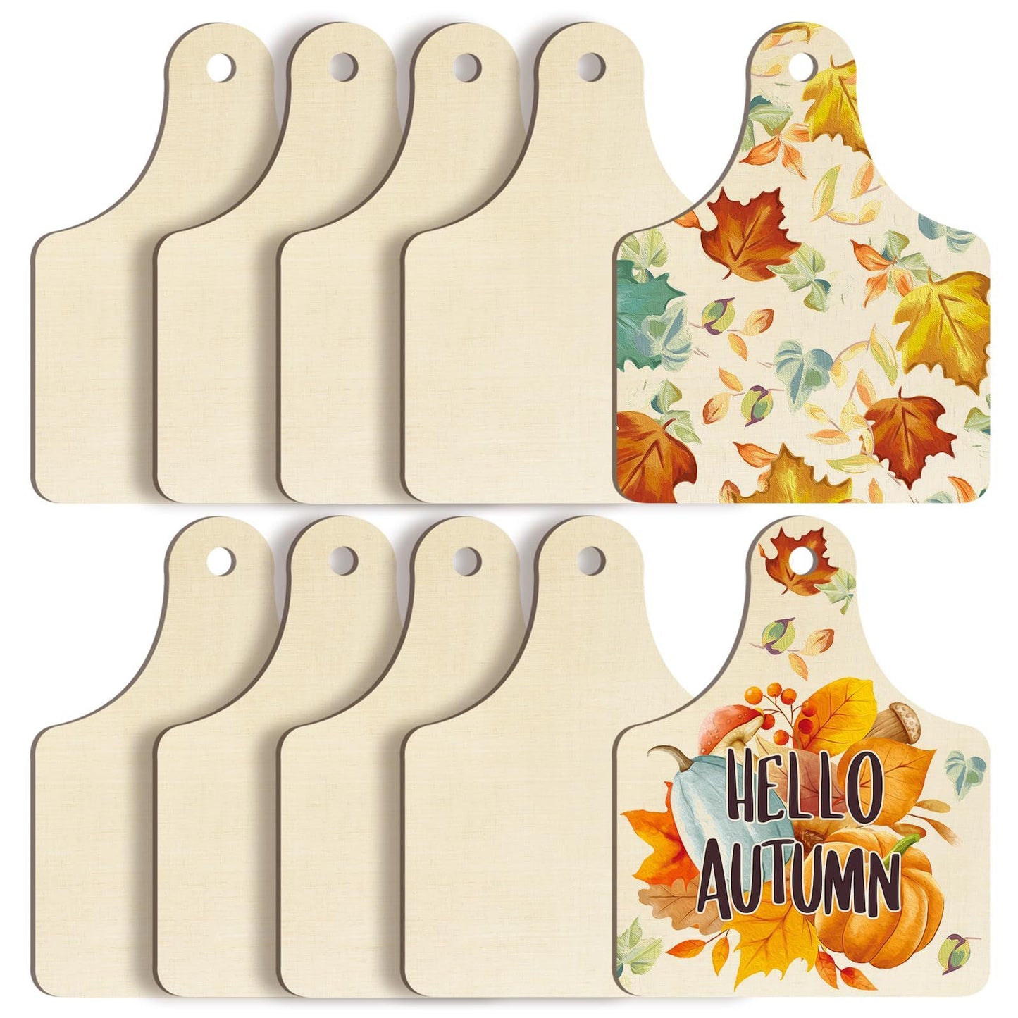 Wooden Craftwork Thanksgiving Snowflake Love Heart Big Pumpkin With Hole Handmade Pendant