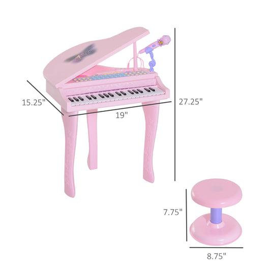 US Local 37-Key Kids Toy Keyboard Piano Musical Electronic Instrument Grand Piano with Microphone