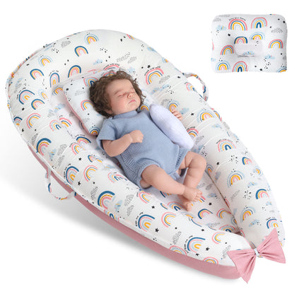 US Local Baby's Crib pure Cotton Sleeve , High-grade Memory Foam, Inner Core, Detachable, Easy To Clean, Easy To Carry