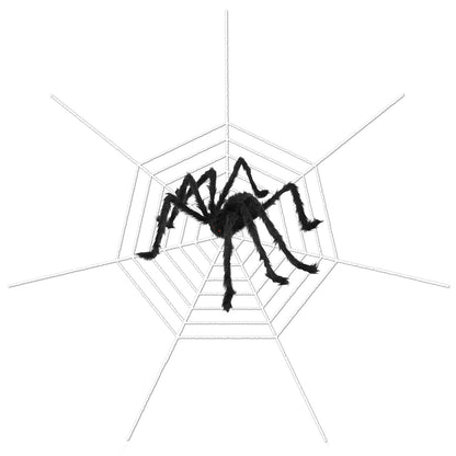 US Local 1 Pc Halloween Decorations Spider Outdoor 49inch Halloween Spider With 126 Inch Tarantula Mega Spider Web Hairy Poseable Scary Spider Outdoor Yard Creepy Decor Spider Stretch Cobweb