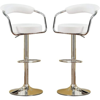 US Local Contemporary Style White Color Bar Stool Counter Height Chairs Set Of 2 Adjustable Swivel Kitchen Island Stools